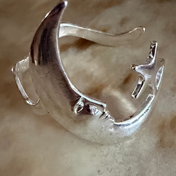 Silver Crescent Moon Bracelet - Picture 2 of 4
